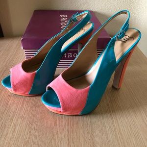 D’s  Multi-colored heel with platform